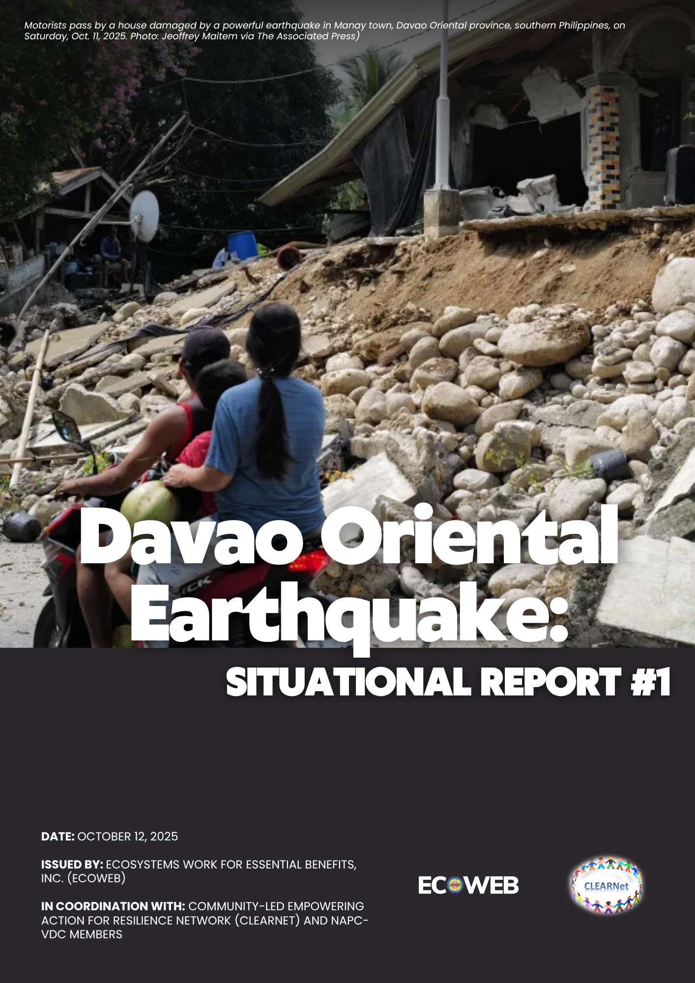 Read more about the article ECOWEB Situational Report No. 1: Davao Oriental Earthquake