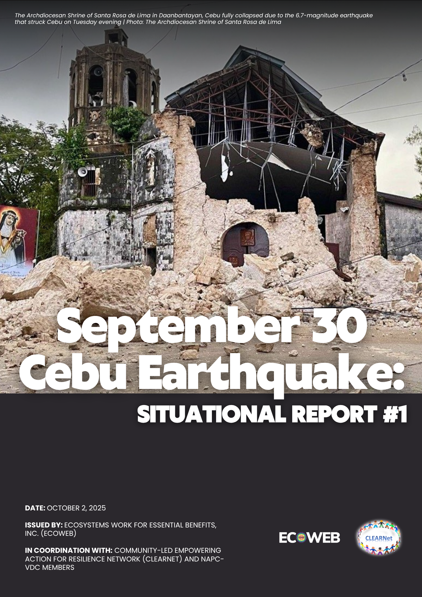 Read more about the article ECOWEB Situational Report No. 1: Cebu Earthquake