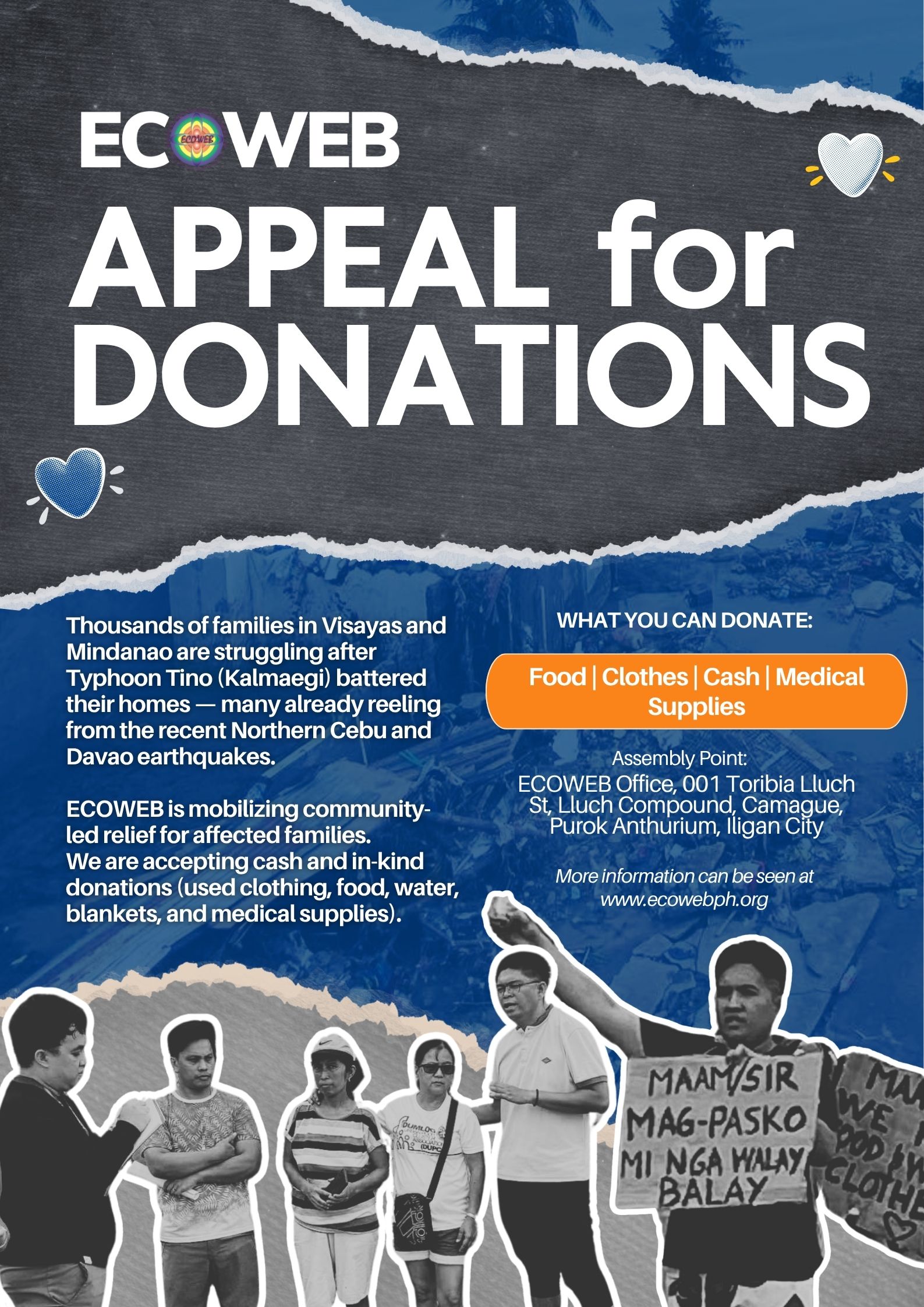 Read more about the article APPEAL FOR DONATIONS: Help Communities Affected by Typhoon Tino (Kalmaegi)