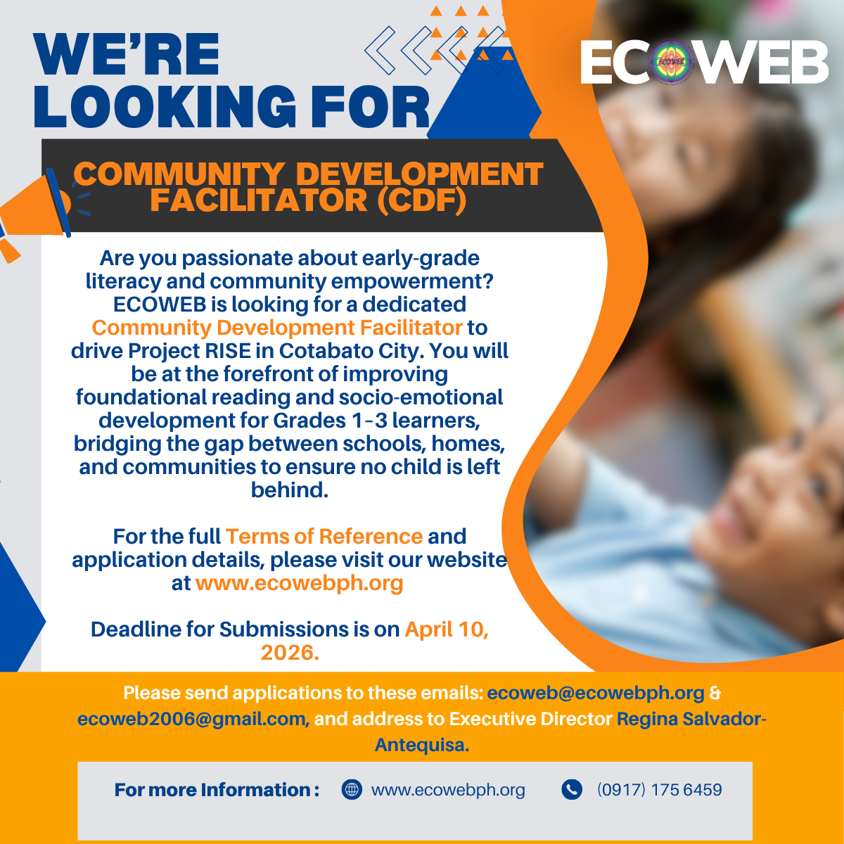 Read more about the article TERMS OF REFERENCE – Community Development Facilitator (CDF)